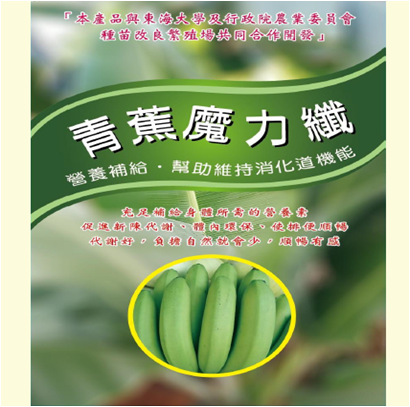 圖二、青蕉機能微粉之應用產品。