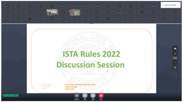 Participating in ISTA rules 2022 discussion session.